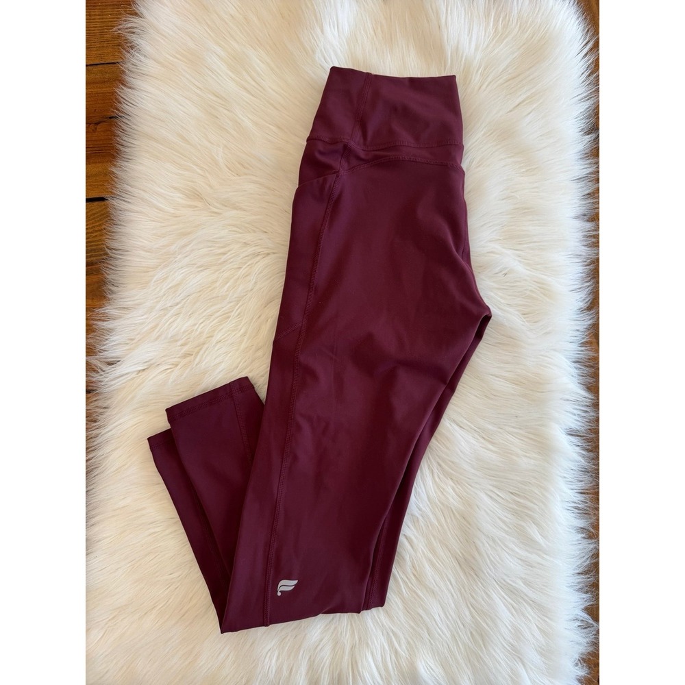 Fabletics burgundy leggings size large‎ EUC